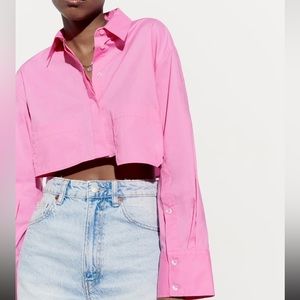 Zara Cropped Poplin Shirt